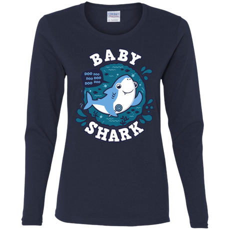 T-Shirts Navy / S Shark Family trazo - Baby Boy Women's Long Sleeve T-Shirt