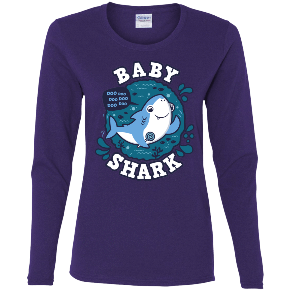 T-Shirts Purple / S Shark Family trazo - Baby Boy Women's Long Sleeve T-Shirt