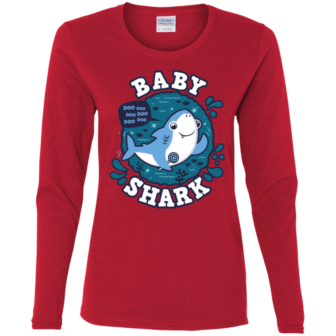 T-Shirts Red / S Shark Family trazo - Baby Boy Women's Long Sleeve T-Shirt