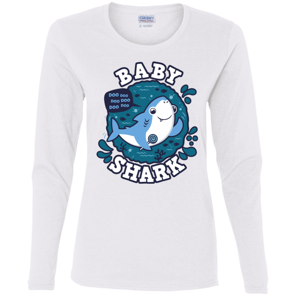 T-Shirts White / S Shark Family trazo - Baby Boy Women's Long Sleeve T-Shirt