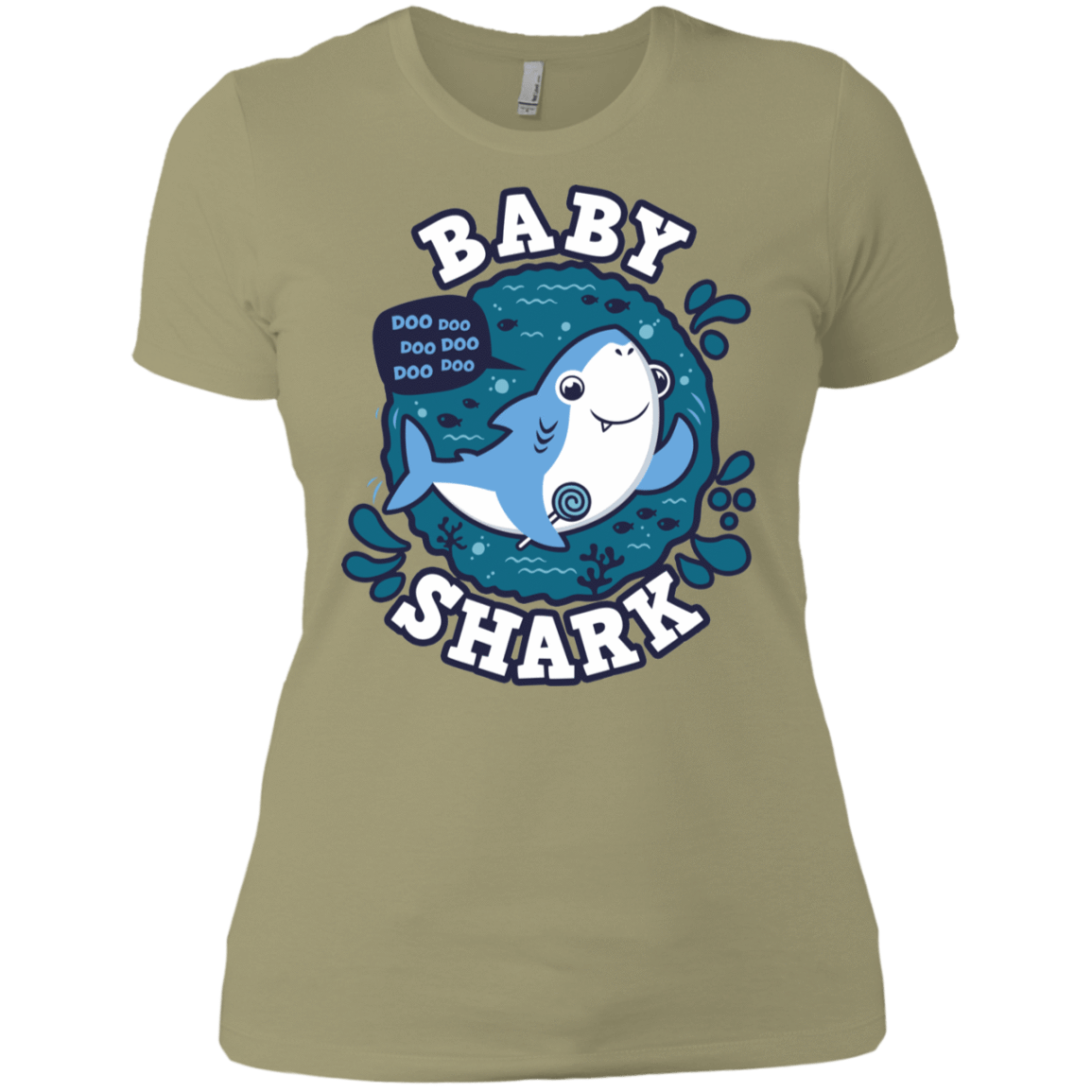 T-Shirts Light Olive / X-Small Shark Family trazo - Baby Boy Women's Premium T-Shirt