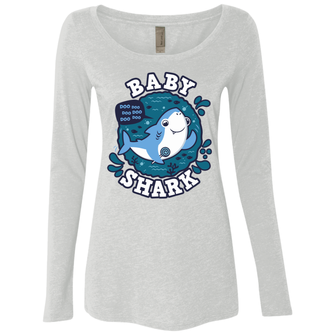 T-Shirts Heather White / S Shark Family trazo - Baby Boy Women's Triblend Long Sleeve Shirt