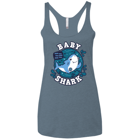 T-Shirts Indigo / X-Small Shark Family trazo - Baby Boy Women's Triblend Racerback Tank