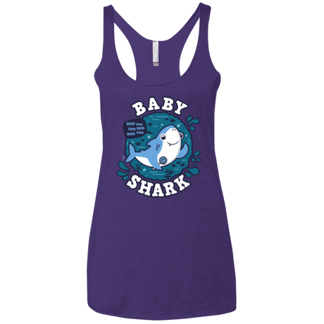 T-Shirts Purple Rush / X-Small Shark Family trazo - Baby Boy Women's Triblend Racerback Tank