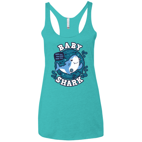 T-Shirts Tahiti Blue / X-Small Shark Family trazo - Baby Boy Women's Triblend Racerback Tank