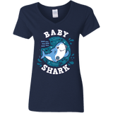 T-Shirts Navy / S Shark Family trazo - Baby Boy Women's V-Neck T-Shirt