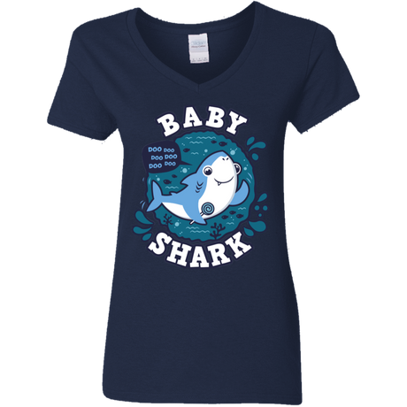 T-Shirts Navy / S Shark Family trazo - Baby Boy Women's V-Neck T-Shirt