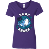 T-Shirts Purple / S Shark Family trazo - Baby Boy Women's V-Neck T-Shirt