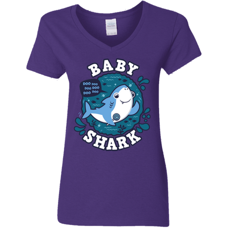 T-Shirts Purple / S Shark Family trazo - Baby Boy Women's V-Neck T-Shirt