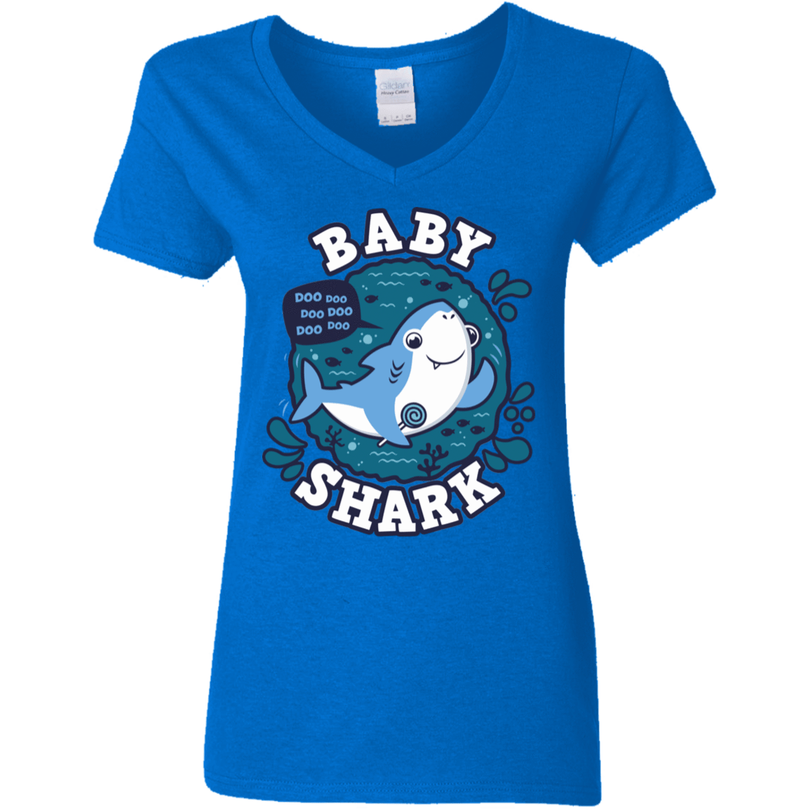 T-Shirts Royal / S Shark Family trazo - Baby Boy Women's V-Neck T-Shirt