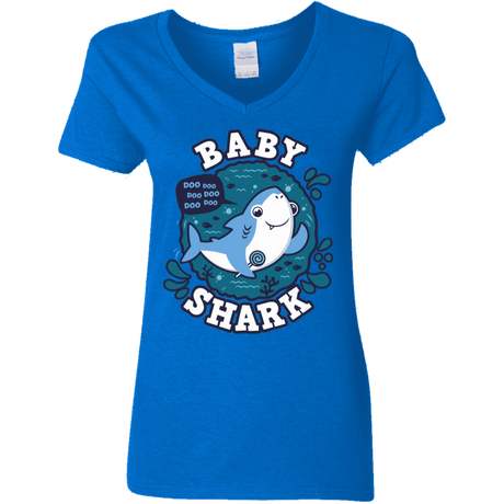 T-Shirts Royal / S Shark Family trazo - Baby Boy Women's V-Neck T-Shirt