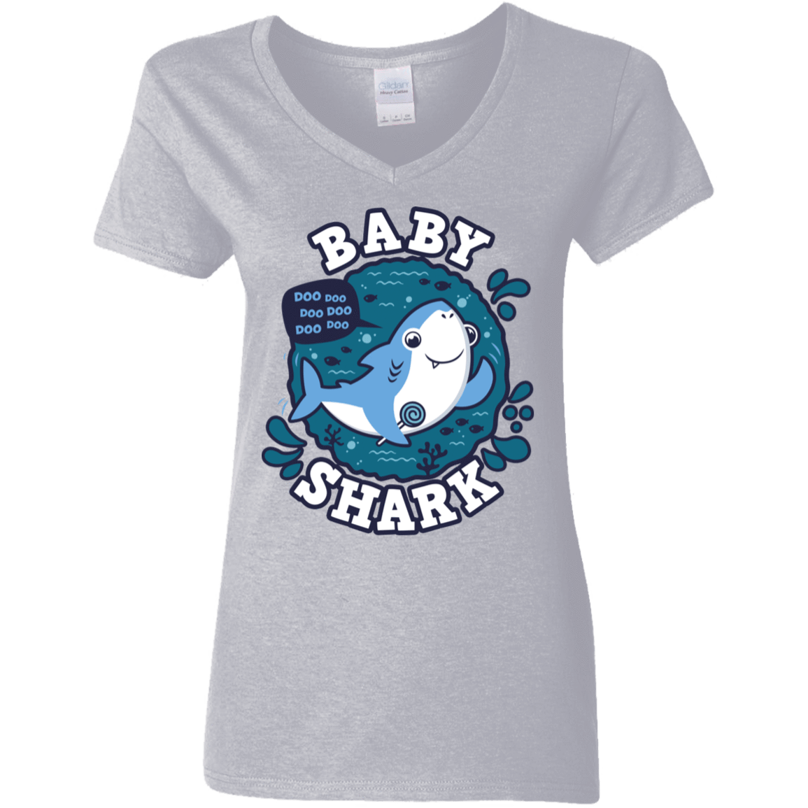 T-Shirts Sport Grey / S Shark Family trazo - Baby Boy Women's V-Neck T-Shirt