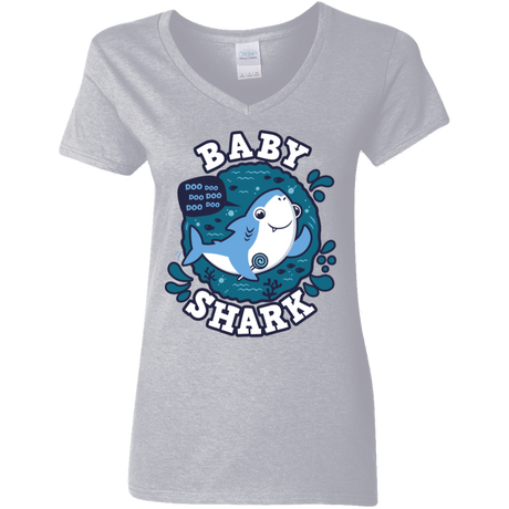 T-Shirts Sport Grey / S Shark Family trazo - Baby Boy Women's V-Neck T-Shirt