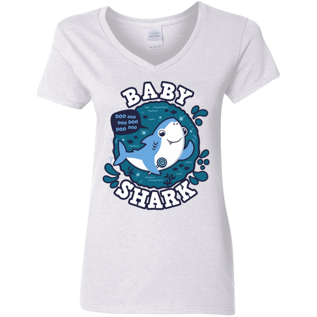 T-Shirts White / S Shark Family trazo - Baby Boy Women's V-Neck T-Shirt