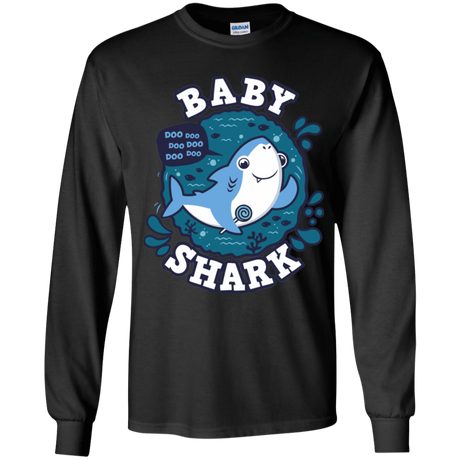 T-Shirts Black / YS Shark Family trazo - Baby Boy Youth Long Sleeve T-Shirt