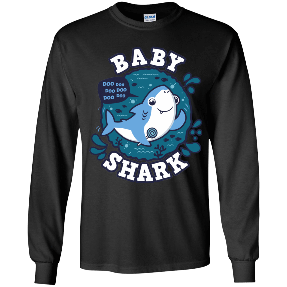 T-Shirts Black / YS Shark Family trazo - Baby Boy Youth Long Sleeve T-Shirt