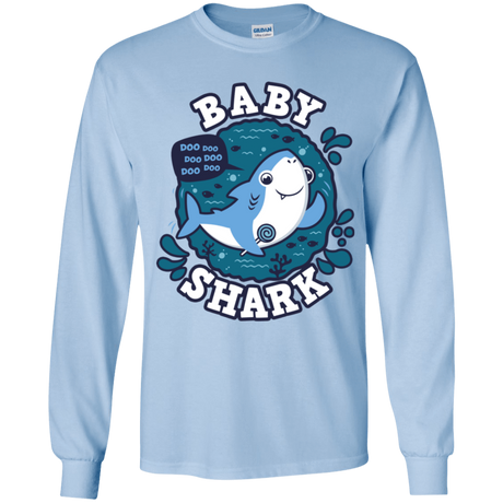 T-Shirts Light Blue / YS Shark Family trazo - Baby Boy Youth Long Sleeve T-Shirt