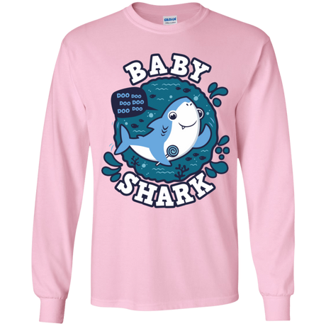 T-Shirts Light Pink / YS Shark Family trazo - Baby Boy Youth Long Sleeve T-Shirt