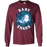 T-Shirts Maroon / YS Shark Family trazo - Baby Boy Youth Long Sleeve T-Shirt