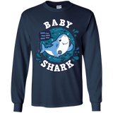 T-Shirts Navy / YS Shark Family trazo - Baby Boy Youth Long Sleeve T-Shirt