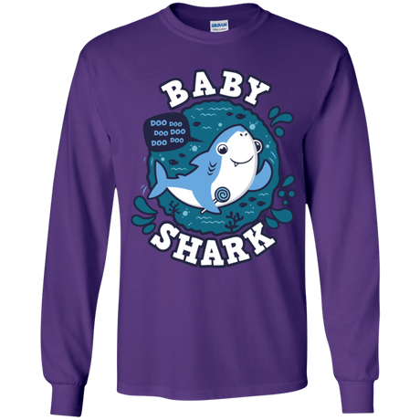 T-Shirts Purple / YS Shark Family trazo - Baby Boy Youth Long Sleeve T-Shirt