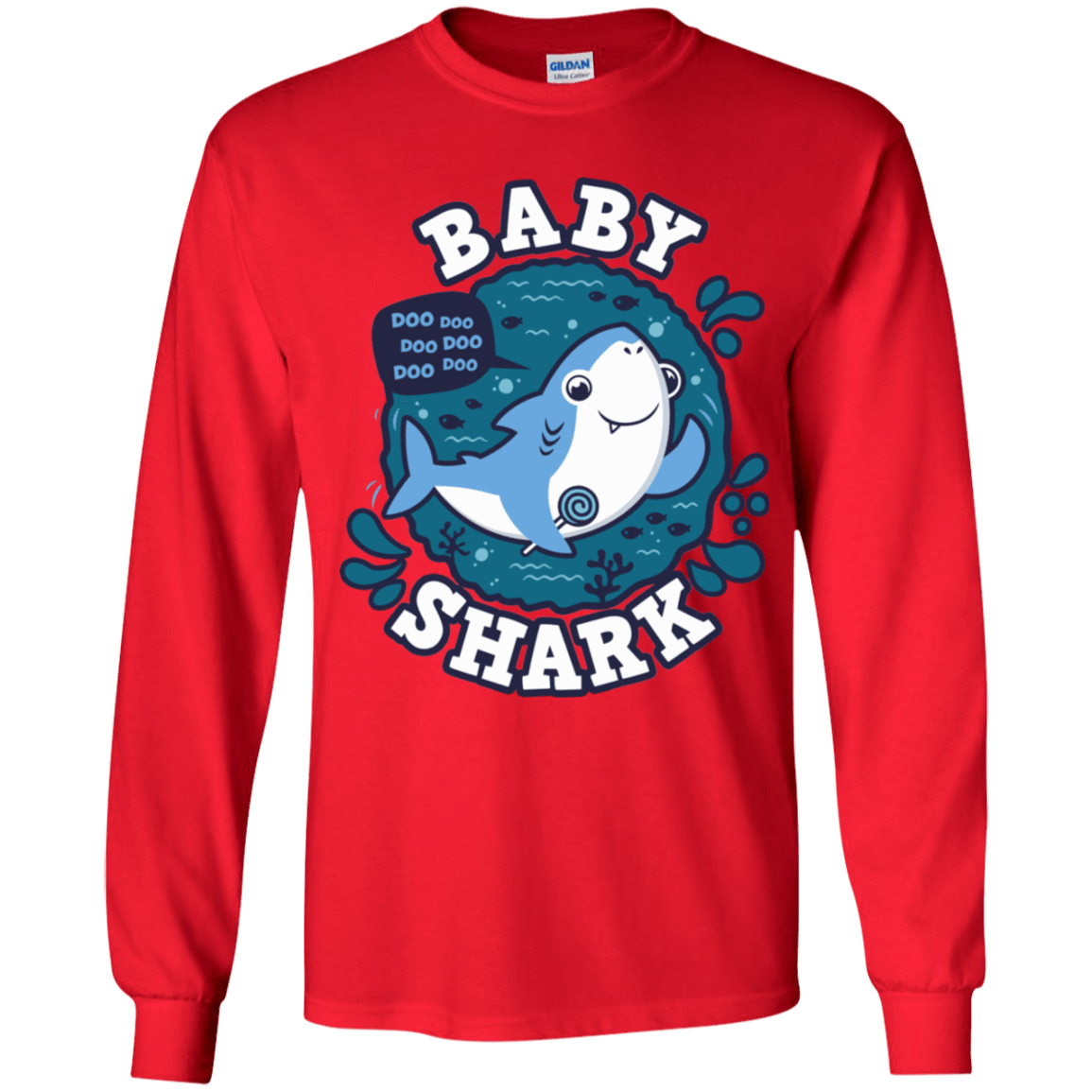 T-Shirts Red / YS Shark Family trazo - Baby Boy Youth Long Sleeve T-Shirt