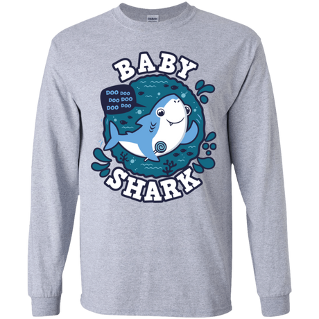 T-Shirts Sport Grey / YS Shark Family trazo - Baby Boy Youth Long Sleeve T-Shirt