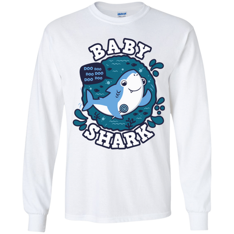 T-Shirts White / YS Shark Family trazo - Baby Boy Youth Long Sleeve T-Shirt