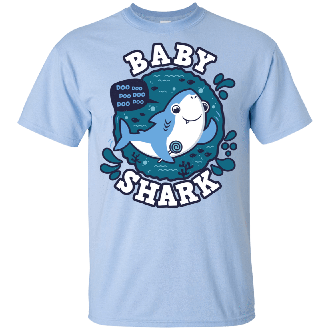 T-Shirts Light Blue / YXS Shark Family trazo - Baby Boy Youth T-Shirt