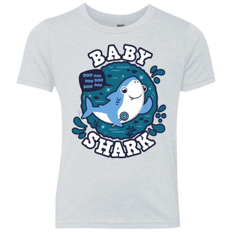 T-Shirts Heather White / YXS Shark Family trazo - Baby Boy Youth Triblend T-Shirt