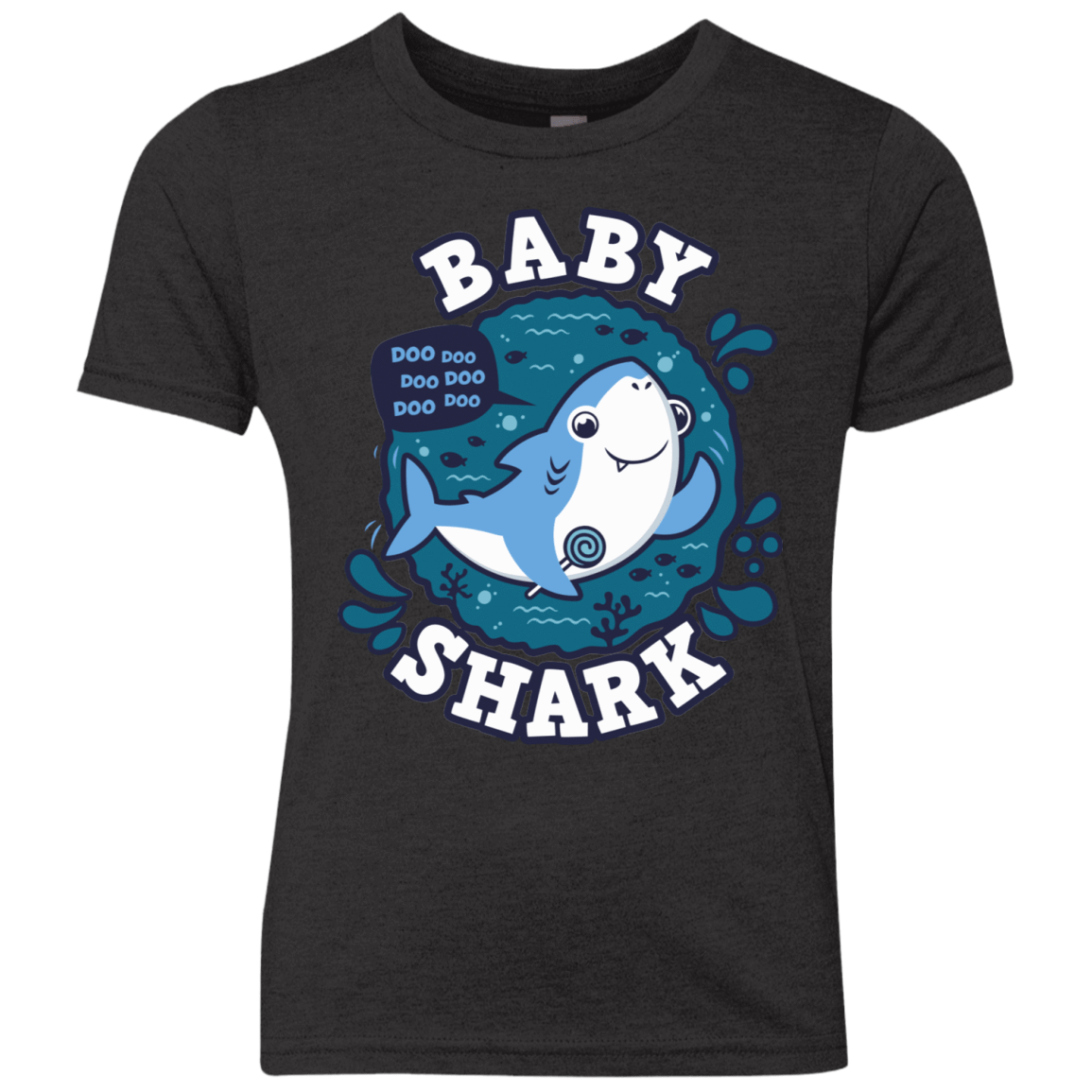 T-Shirts Vintage Black / YXS Shark Family trazo - Baby Boy Youth Triblend T-Shirt