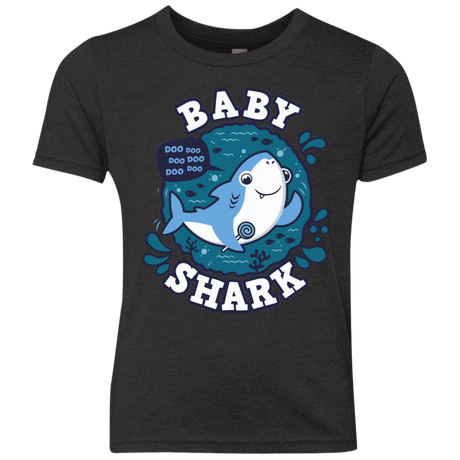 T-Shirts Vintage Black / YXS Shark Family trazo - Baby Boy Youth Triblend T-Shirt