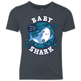 T-Shirts Vintage Navy / YXS Shark Family trazo - Baby Boy Youth Triblend T-Shirt