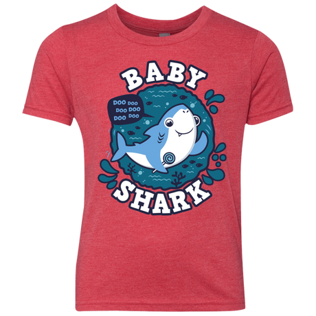 T-Shirts Vintage Red / YXS Shark Family trazo - Baby Boy Youth Triblend T-Shirt