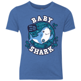 T-Shirts Vintage Royal / YXS Shark Family trazo - Baby Boy Youth Triblend T-Shirt
