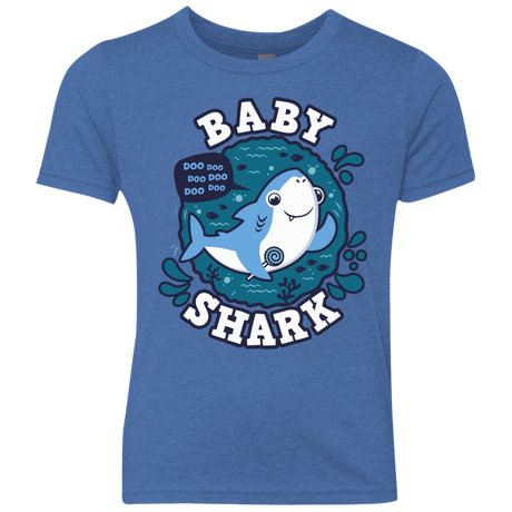 T-Shirts Vintage Royal / YXS Shark Family trazo - Baby Boy Youth Triblend T-Shirt