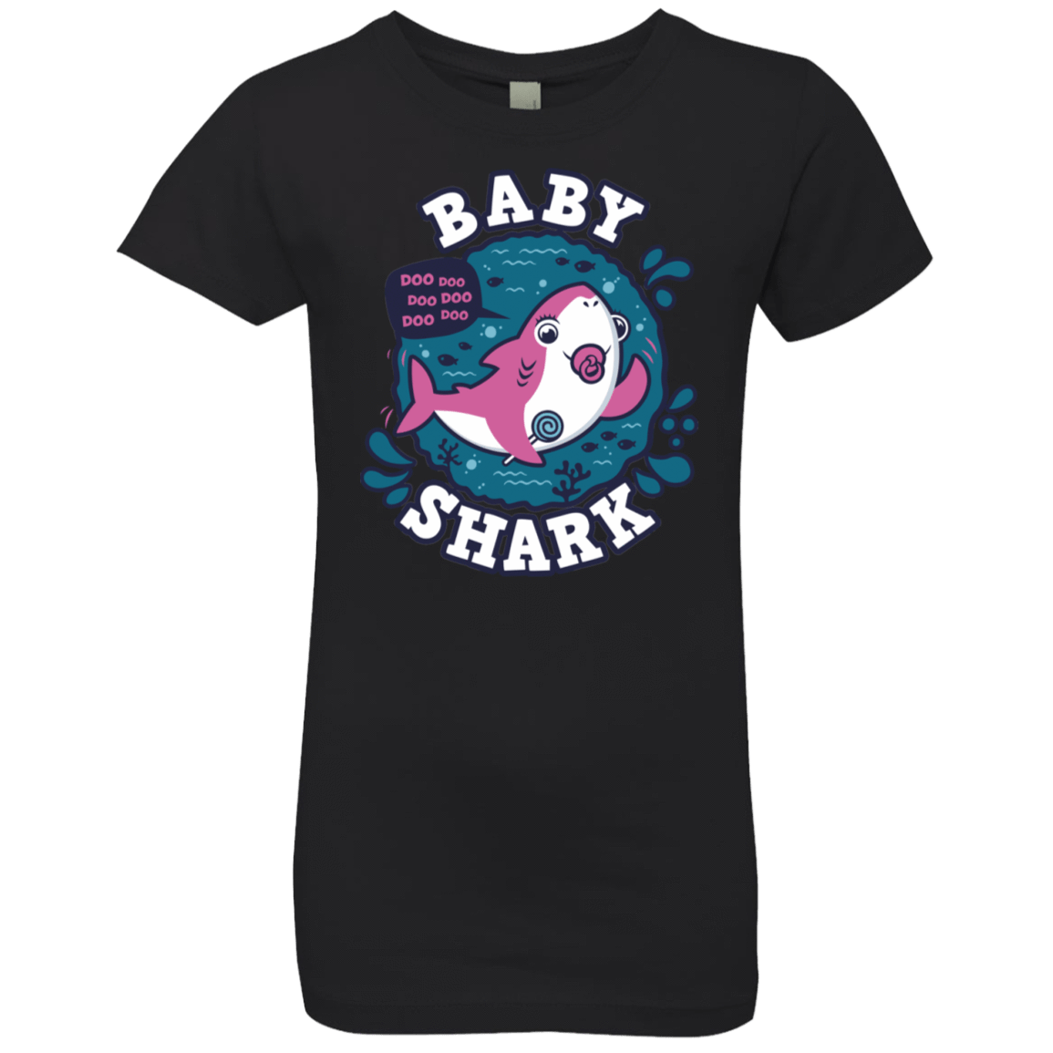 T-Shirts Black / YXS Shark Family trazo - Baby Girl chupete Girls Premium T-Shirt