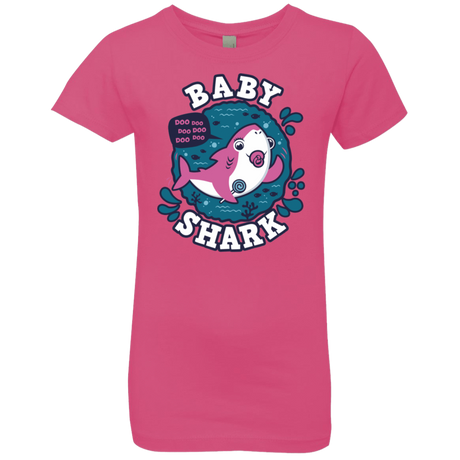 T-Shirts Hot Pink / YXS Shark Family trazo - Baby Girl chupete Girls Premium T-Shirt