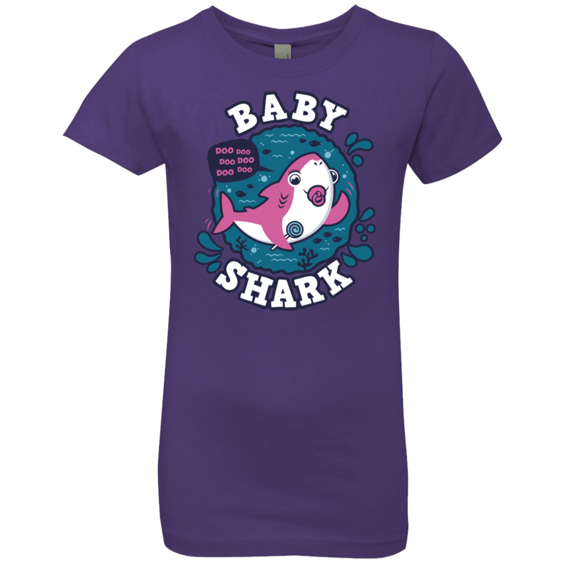 T-Shirts Purple Rush / YXS Shark Family trazo - Baby Girl chupete Girls Premium T-Shirt