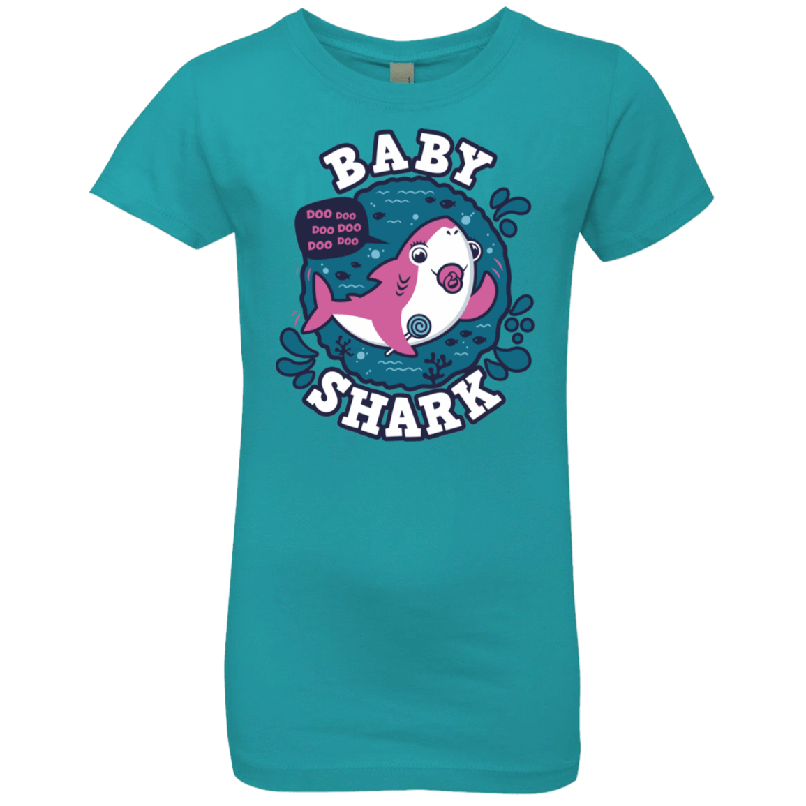 T-Shirts Tahiti Blue / YXS Shark Family trazo - Baby Girl chupete Girls Premium T-Shirt