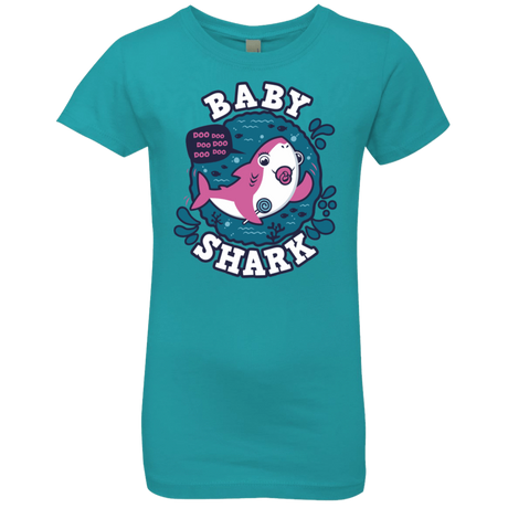 T-Shirts Tahiti Blue / YXS Shark Family trazo - Baby Girl chupete Girls Premium T-Shirt