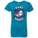 T-Shirts Turquoise / YXS Shark Family trazo - Baby Girl chupete Girls Premium T-Shirt