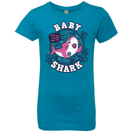 T-Shirts Turquoise / YXS Shark Family trazo - Baby Girl chupete Girls Premium T-Shirt