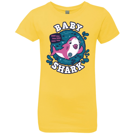 T-Shirts Vibrant Yellow / YXS Shark Family trazo - Baby Girl chupete Girls Premium T-Shirt