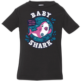 T-Shirts Black / 6 Months Shark Family trazo - Baby Girl chupete Infant Premium T-Shirt