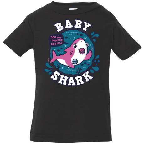 T-Shirts Black / 6 Months Shark Family trazo - Baby Girl chupete Infant Premium T-Shirt