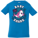 T-Shirts Cobalt / 6 Months Shark Family trazo - Baby Girl chupete Infant Premium T-Shirt