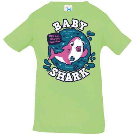 T-Shirts Key Lime / 6 Months Shark Family trazo - Baby Girl chupete Infant Premium T-Shirt