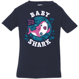 T-Shirts Navy / 6 Months Shark Family trazo - Baby Girl chupete Infant Premium T-Shirt