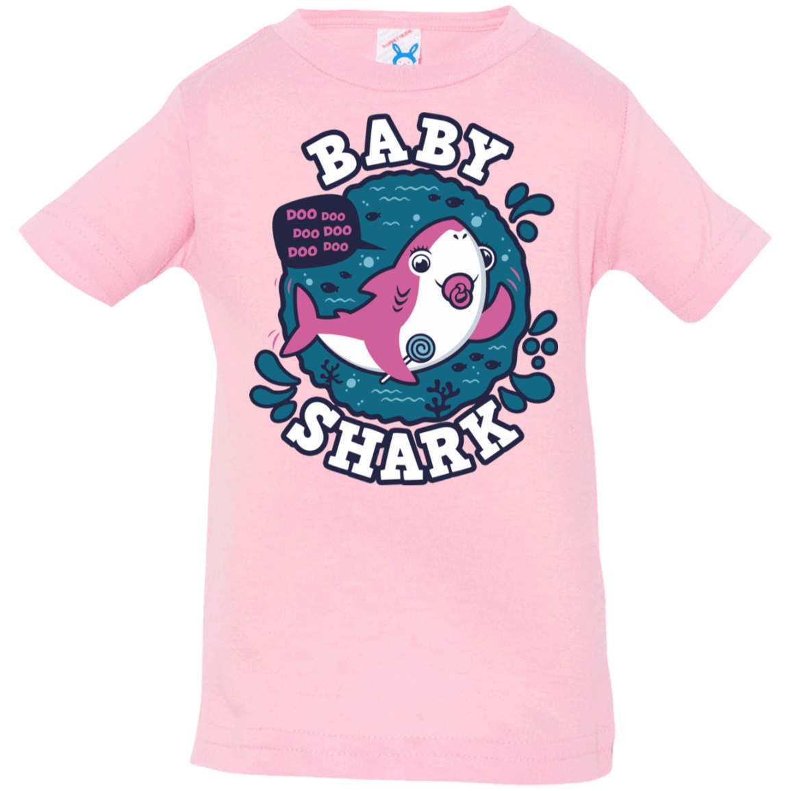 T-Shirts Pink / 6 Months Shark Family trazo - Baby Girl chupete Infant Premium T-Shirt